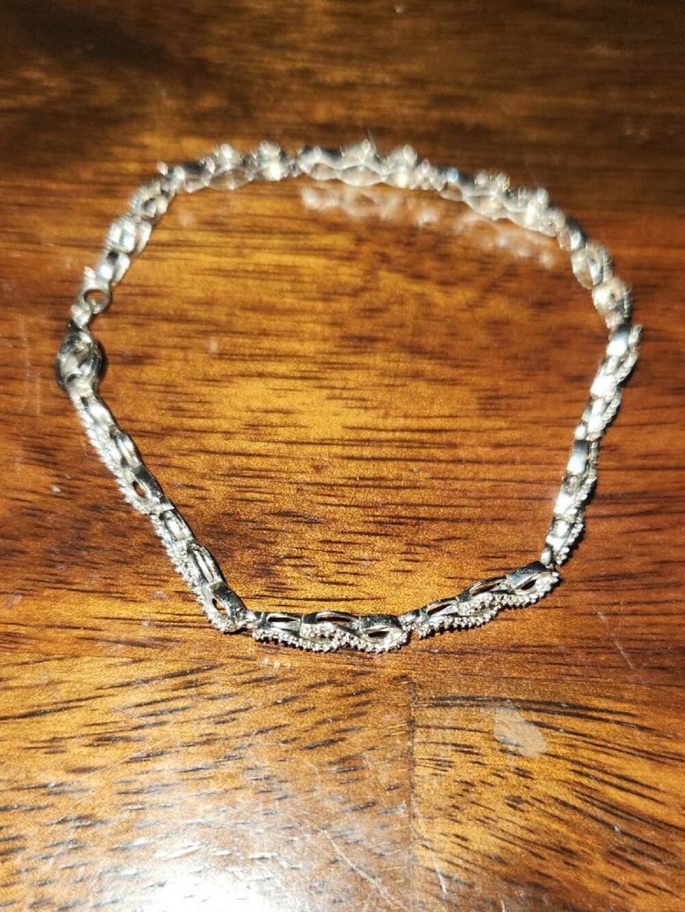 JWBR 925 Sterling Silver 7.5" Long Infinity Link Bracelet w/ Lobster Clasp